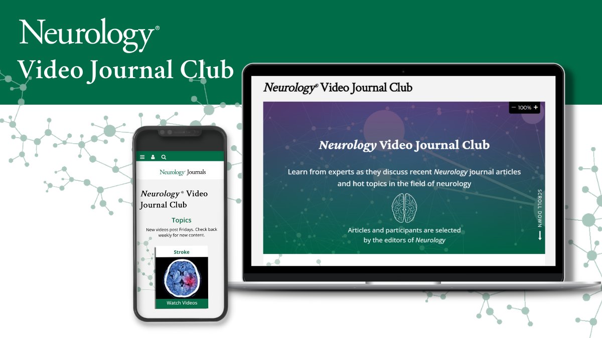 Neurology Video Journal Club: Experts discuss a recent Neurology journal article or hot topic in the field of #neurology and offer real-world context for our viewers. Current episodes on #stroke, cognitive disorders, and #headache. Watch now: bit.ly/3ygKiIw #NeuroTwitter