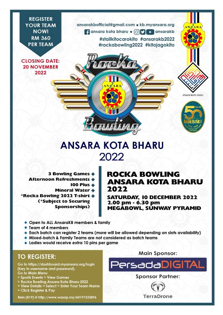 AnsaraKB's tweet photo. Rockabowling is back!

Come join us on 10th December 2022 Saturday 2.30pm - 6pm at Megabowl Sunway Pyramid.

Go to https://t.co/VqsrY6FCRV to register. https://t.co/ledED274zz