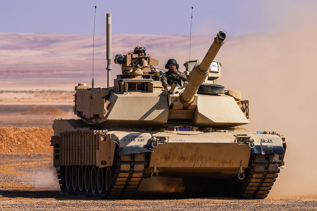 TFSpartan's tweet photo. Rolling along are our #StrongSoldiers!
#SpartanSoldiers from Badger Troop, 3rd Battalion, 116th Cavalry Regiment move through their objective in their M1 Abrams tank while conducting a react-to-contact battle drill in Jordan.
📷 by Sgt. Anthony Prater
@35Div | @usarmycentral https://t.co/YmB9HwR9cx