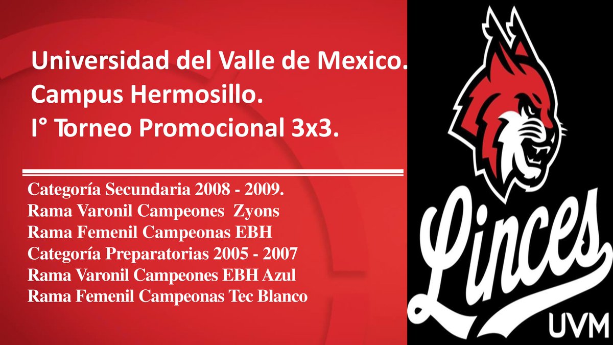 zchd's tweet photo. Todo un éxito el Primer Torneo Promocional de Basquetbol 3x3 Linces.
Viernes 21 de octubre, categoría secundarias 9 equipos.
Sábado 22 de octubre, categoría preparatorias 20 equipos.
Felicidades a todos los participantes. https://t.co/zpVx2gc2v3