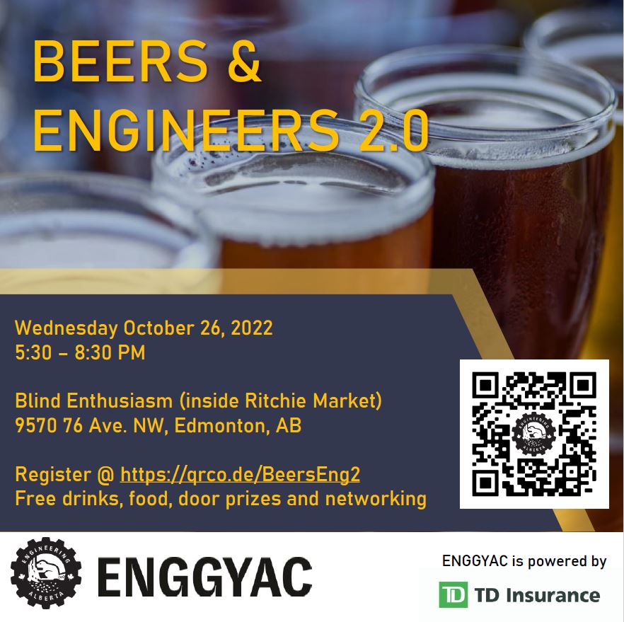 CSCEEdmonton's tweet photo. Join the UofA EnggYAC beers and engineers event! Sign up for free here,
https://t.co/mNfrpWt1lh https://t.co/aTOdvEMrPL