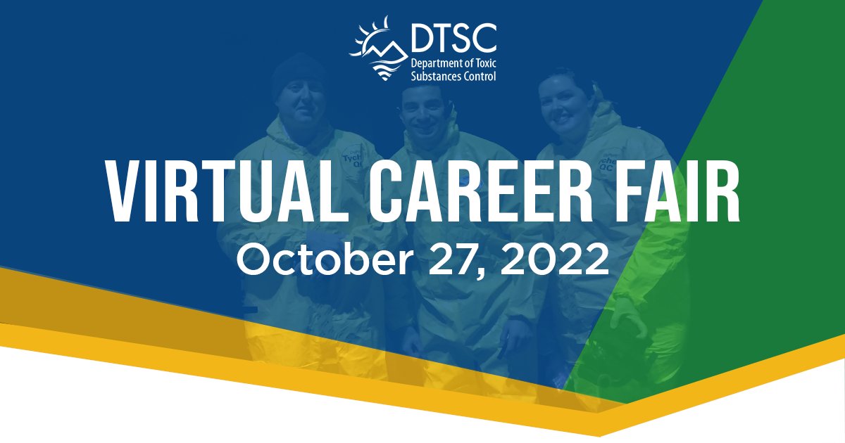 #DTSC is hiring 17 investigators to join our Office of #CriminalInvestigation unit in #California! Hear from current investigators about their experience/benefits & how to apply at our hour-long #VirtualCareerFair this Thurs 10/27, noon-1pm. RSVP➡ bit.ly/OCI-CareerFair