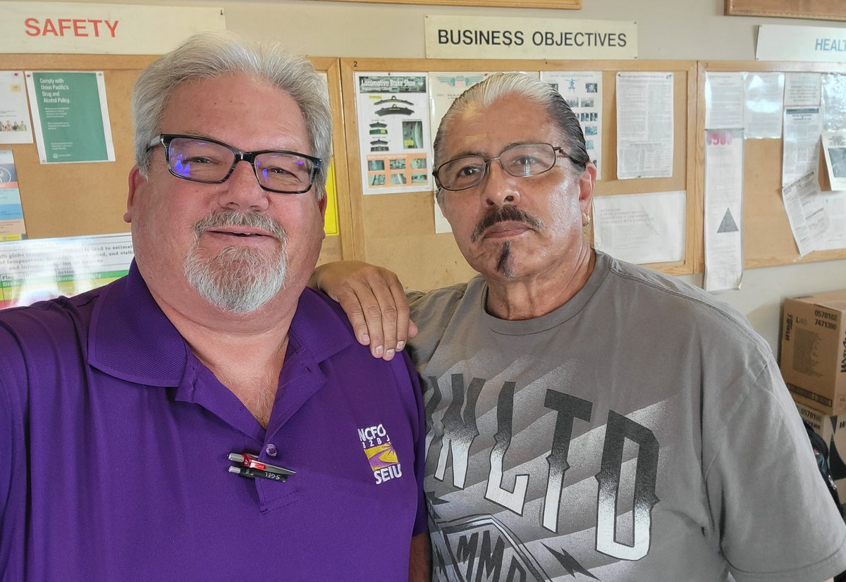 Brother Greg Acosta (right) of Chapter 758 in Oakland, CA will be retiring this year and will enjoy the benefits of railroad retirement after his 20yrs of dedicated service. We wish him the best in his future endeavors and appreciate all of his dedication to the #NCFO.