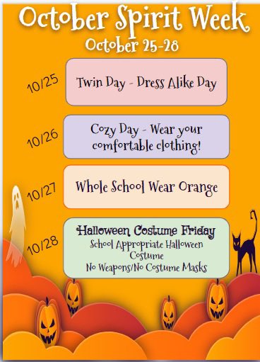 MsMurrayJML's tweet image. It’s time for JML’s October Spirit Week!
