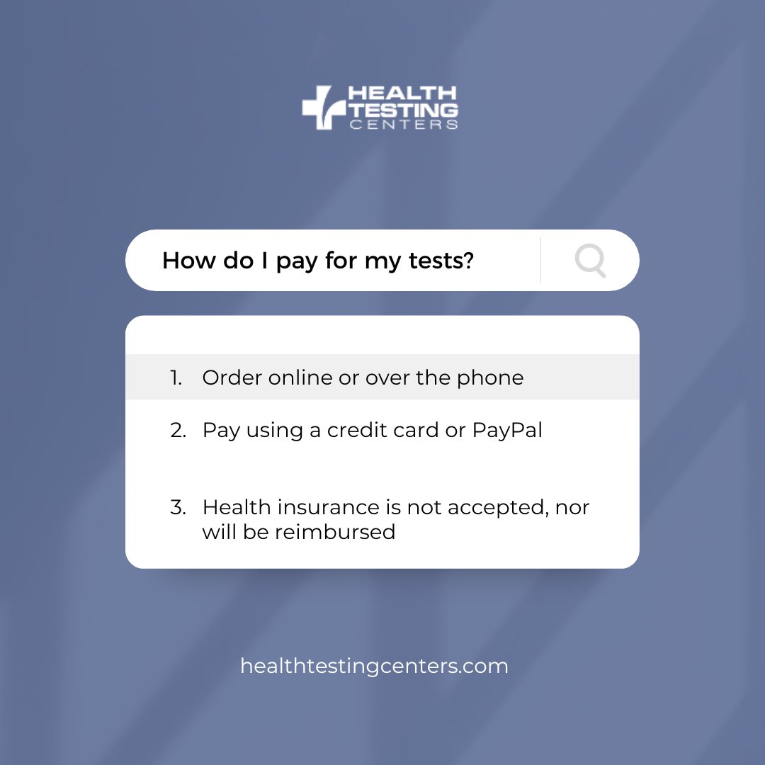bloodtesting's tweet photo. Order test online or over the phone. Pay for your order using a credit card or PayPal. Please note we do not accept health insurance, nor will customers be reimbursed by their insurance provider.
#health #healthy #test https://t.co/VcDWBtK7Ea