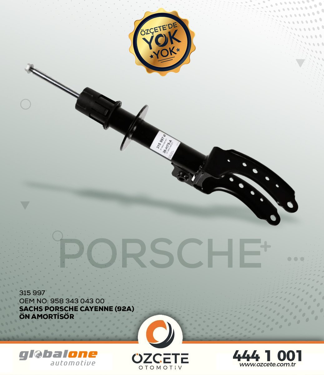 Özçete’de Yok Yok!

Her marka araç marka ve modeline uygun çözümleri sunan Özçete Otomotiv’in 200 tedarikçide 75.000 çeşit parça bulunabilirliğini B2B portalından inceleyebilirsiniz.

Sachs Porsche Cayenne Ön Amortisör