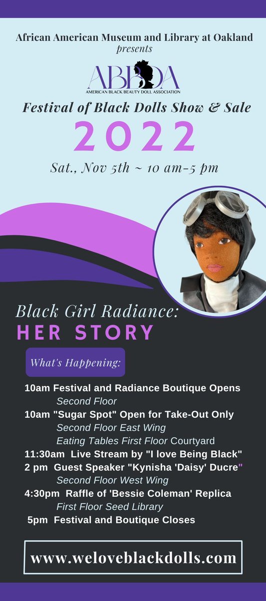 Are you ready for the Festival of Black Dolls? I know we are!  Come join us November 5th in Oakland, CA