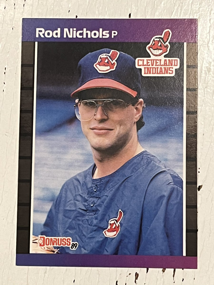 EricStangel's tweet photo. Other people on here do giveaways for valuable baseball cards or blaster boxes. I’m not other people. 
RT this for a chance to win this 1989 pack fresh Reid Nichols card featuring Dahmer-esque glasses. Once this hits 50 rts I will pick a “winner.” Good luck! https://t.co/kxfoOxH10r