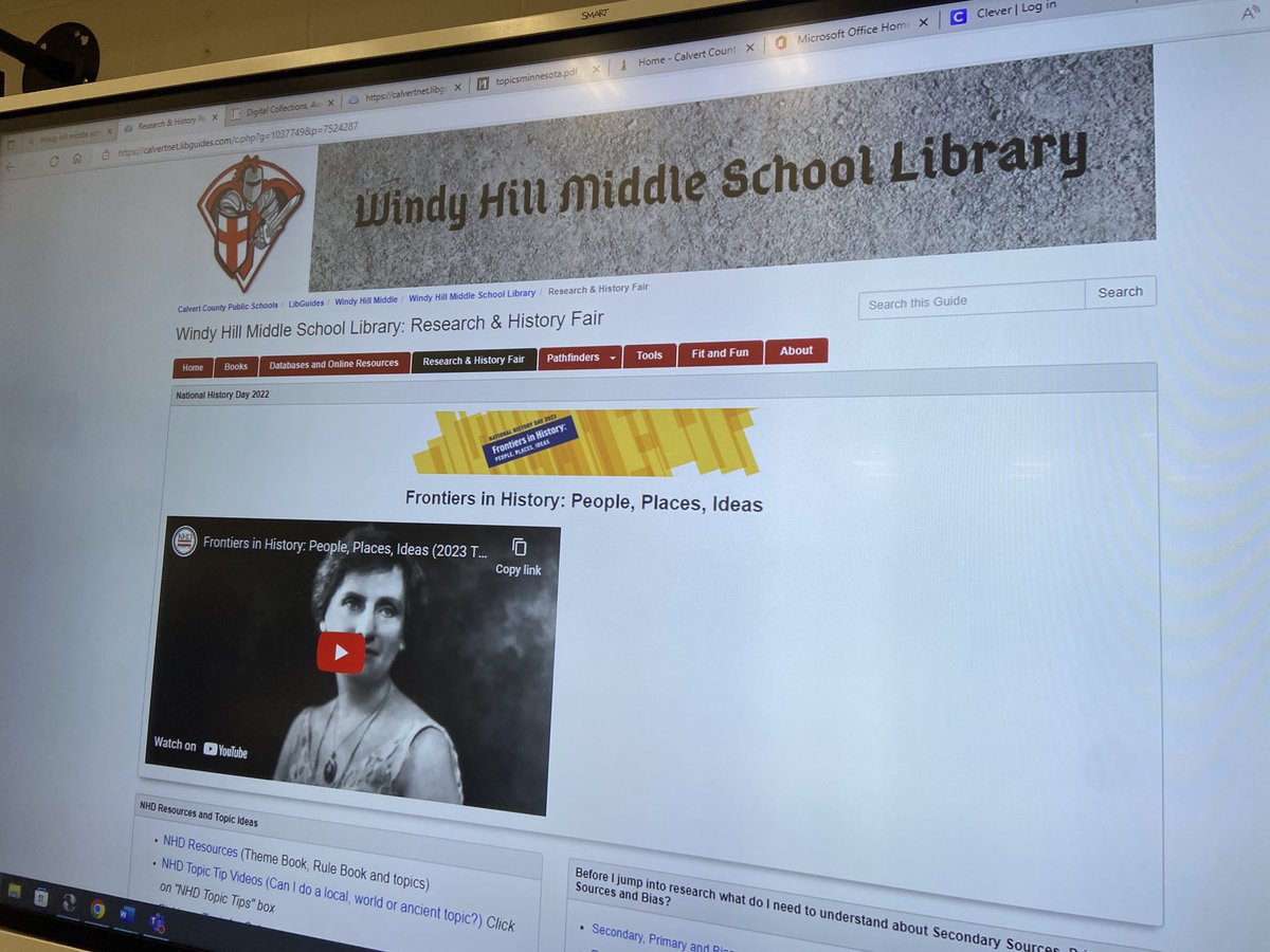 History fair topic selection is in full swing with Mrs. Reid’s 7th graders and help from Devin Page. #NHD #Frontiers