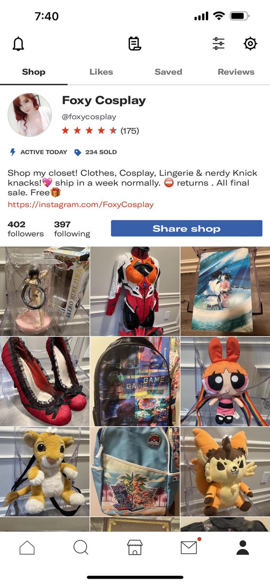 FoxyCosplay on Twitter "I’ve listed a ton of stuff on my depop shop
