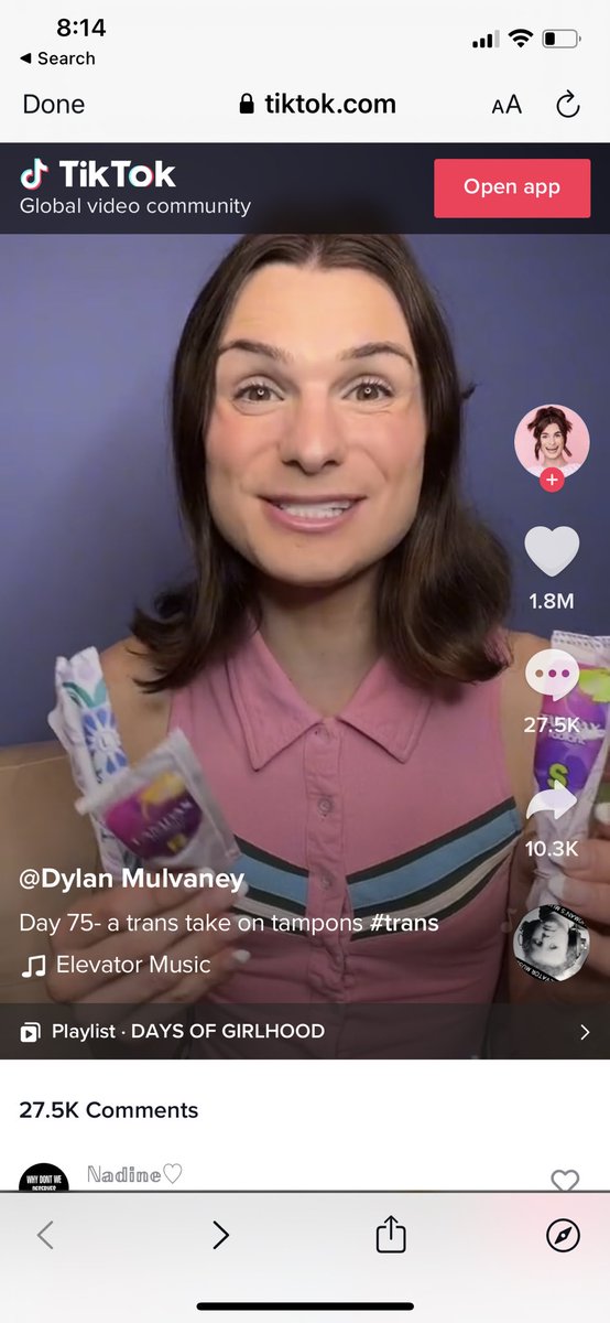 Megan Basham on Twitter: "Dylan Mulvaney reviews tampons and calls