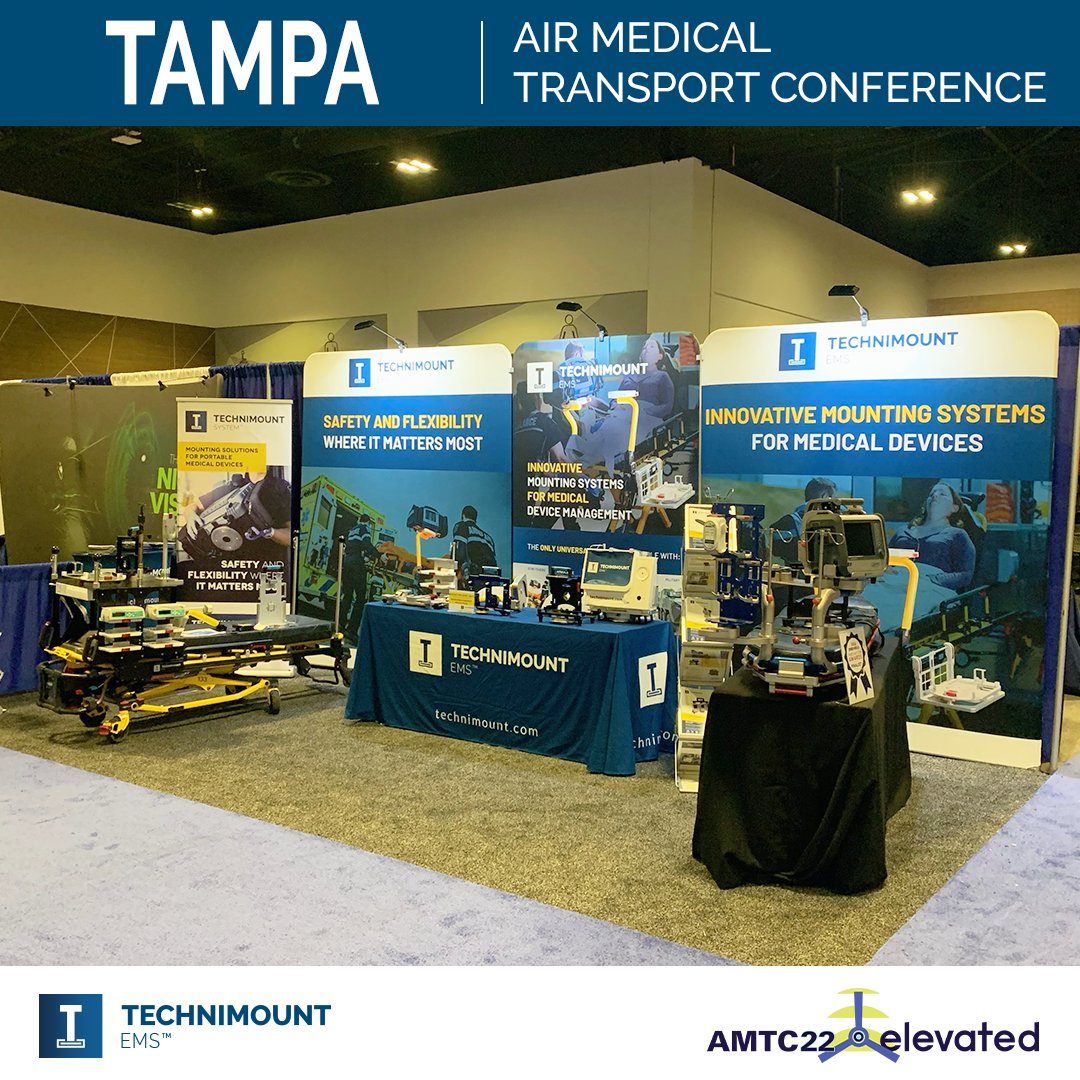 Technimount EMS is proudly showcasing its latest solutions at #AMTC 22 Elevated in Tampa, Florida. Visit booth #1035 to discover unique and flexible solutions intended for Air and Ground Critical Care Transport. Let's have a conversation!🤝 
Learn more at: bit.ly/3F2thFA