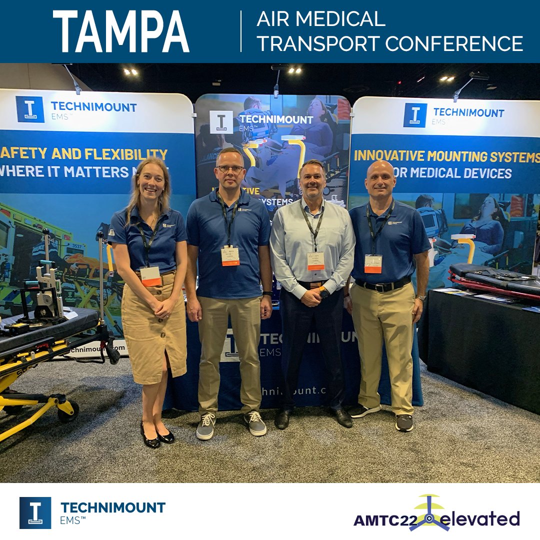 TechnimountSyst's tweet photo. Technimount EMS is proudly showcasing its latest solutions at #AMTC 22 Elevated in Tampa, Florida. Visit booth #1035 to discover unique and flexible solutions intended for Air and Ground Critical Care Transport. Let's have a conversation!🤝 
Learn more at: https://t.co/lSA00f4iYi https://t.co/4ZYlD4bR0J