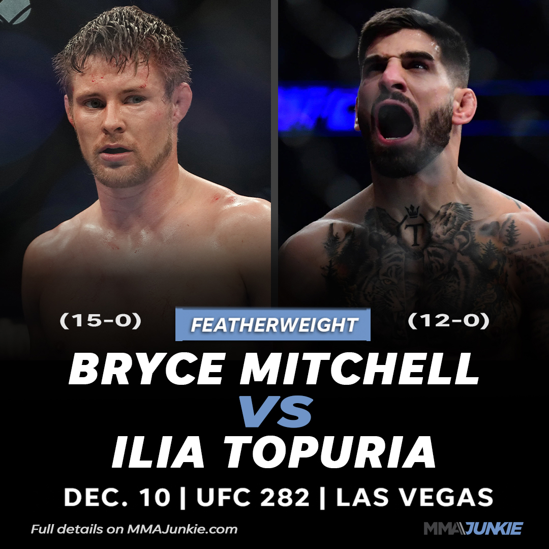 MMA Junkie on Twitter: "Bryce Mitchell and Ilia Topuria will put their undefeated records on the line in Las Vegas. 🔥 #UFC282 | Full details: https://t.co/MdvXqmQThd https://t.co/15IDv9RiqP" / Twitter