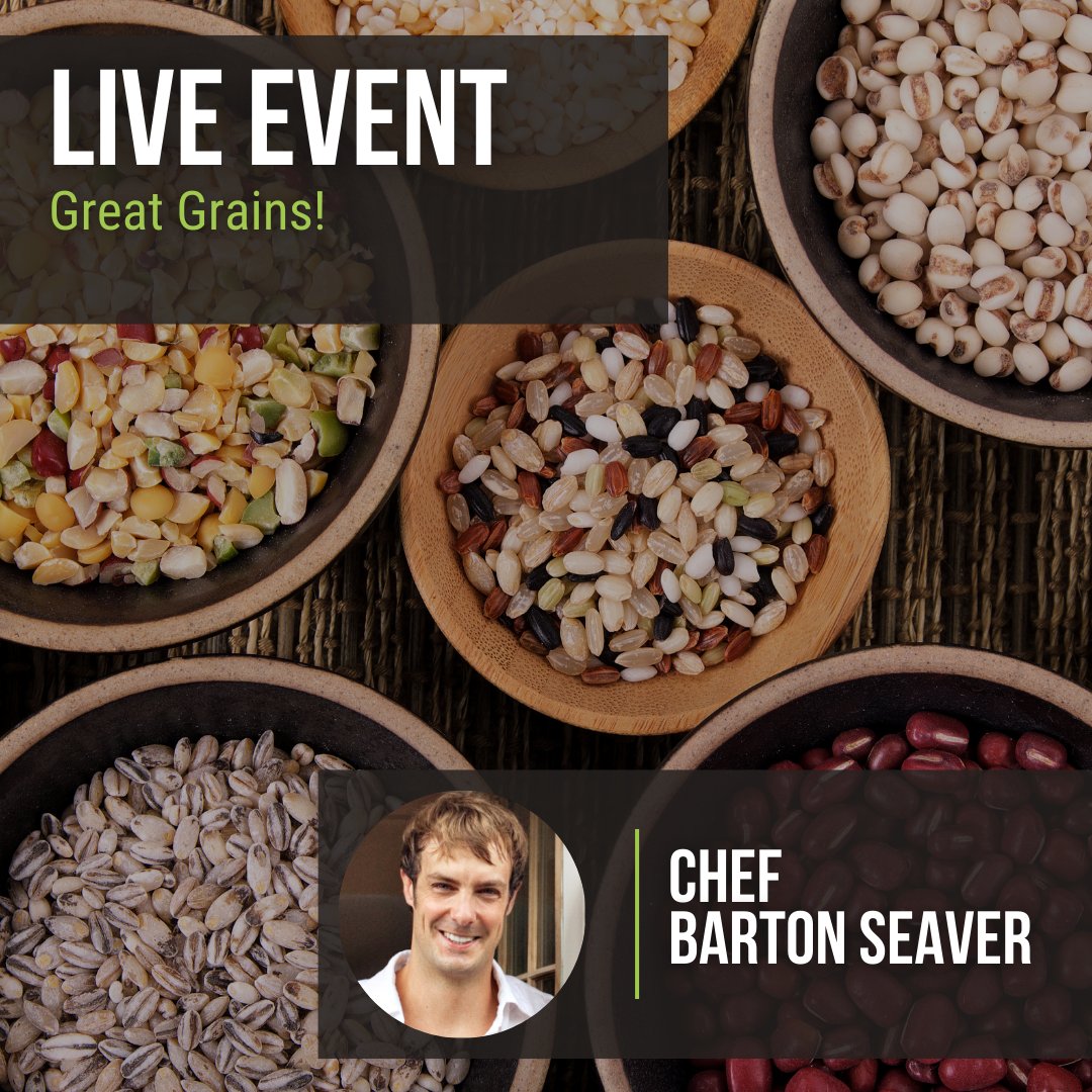 Rouxbe (@rouxbe) on Twitter photo Live Event Tomorrow! Join Chef <a href="/bartonseaver/">Barton Seaver</a> to discuss the wide world of grains from barley to quinoa and winter wheat berries, and everything in between. Register here: bit.ly/3NfTLWh
#rouxbe #cheflife #aspiringcooks #cookwithrouxbe #freeevent #webinar #bartonseaver Live Event Tomorrow! Join Chef <a href="/bartonseaver/">Barton Seaver</a> to discuss the wide world of grains from barley to quinoa and winter wheat berries, and everything in between. Register here: bit.ly/3NfTLWh
#rouxbe #cheflife #aspiringcooks #cookwithrouxbe #freeevent #webinar #bartonseaver