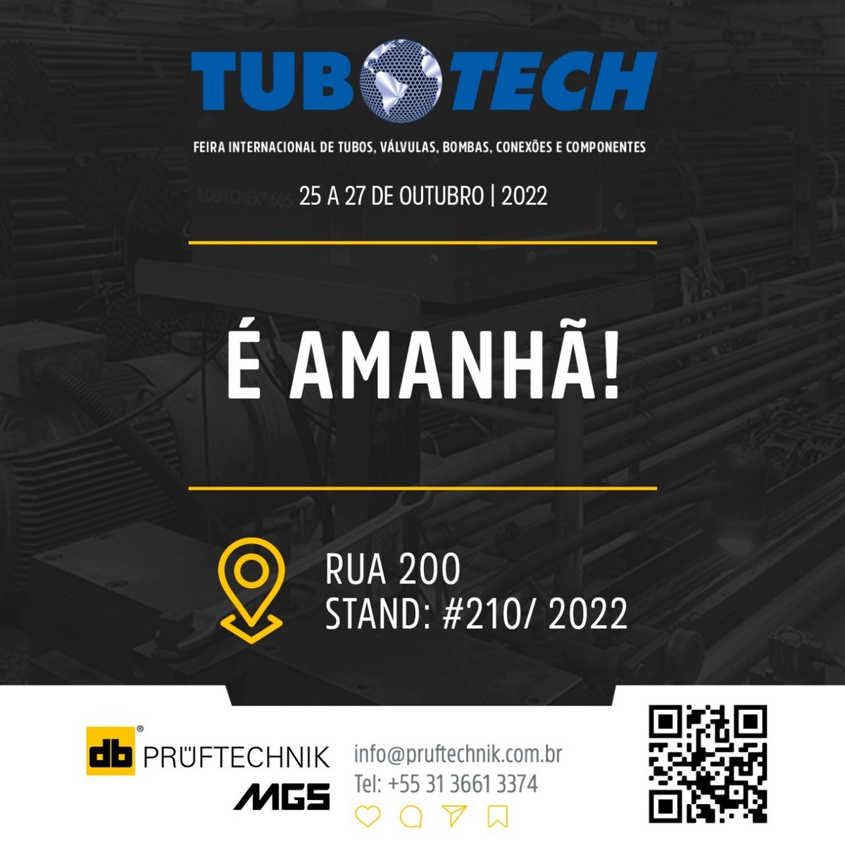 pruftechnikmgs's tweet image. Estaremos presentes na TUBOTECH 2022 - Feira Internacional de tubos, válvulas, bombas, conexões e componentes. Faça-nos uma visita!
.
.
.
#pruftechnikmgs #tubotech #tradeshow #saopaulo #saopauloexpo