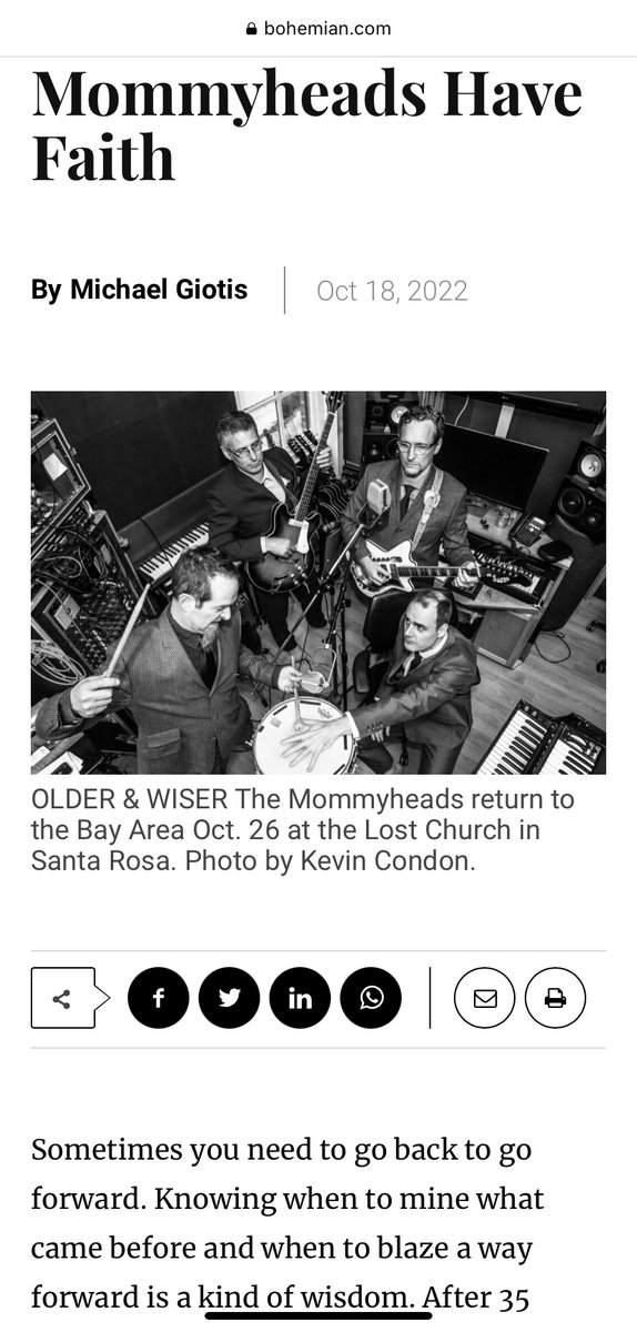 🍢  This Wednesday, 10.26, legendary prog pop band <a href="/TheMommyheads/">Mommyheads</a> are coming to <a href="/TheLostChurchSR/">The Lost Church Santa Rosa</a> 🌹 and <a href="/nbaybohemian/">North Bay Bohemian</a> published a great article 📰  about them. Supergroup B3PO (members of <a href="/royaljellyjive/">Royal Jelly Jive</a> 🤯 ) opens. 
Read: bohemian.com/mommyheads/ 👀 
#sonomacounty #themommyheads