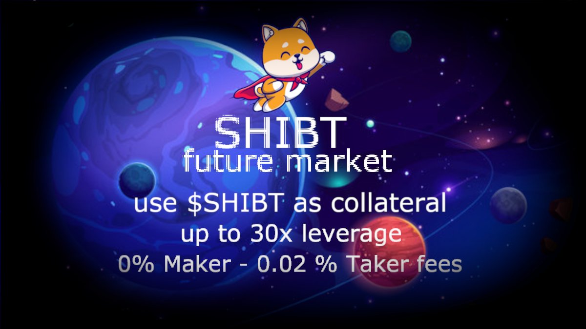 Shibalight_SOL's tweet photo. 🔥🔥ANNOUNCEMENT🔥🔥

Trade $SOL, $BTC and more futures with up to 30x leverage on the $SHIBT future market, launching on December 1st. 🔥📈

$SHIBT can be used as collateral, to make use of your hodl portfolio ♥️💵

All fees will get burned in addition the monthly burn🔥
#SHIB https://t.co/oXpFbdGiHH