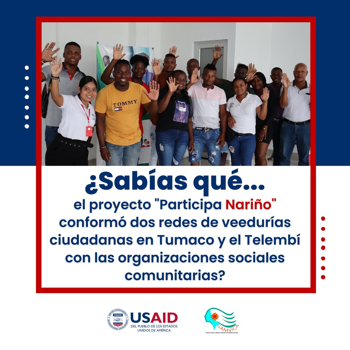 gamvica's tweet photo. “REMURIPAZ” por Tumaco y “Red de Veeduría por el Desarrollo del Triángulo del Telembí” por Barbacoas, Roberto Payán y Magüí Payán. Integradas por las organizaciones Orishas Vida y Libertad, RECOMPAS, ASOCCOABAR, ASOCOETNAR, Consejos Unidos de Magüí, Piernas Cruzadas y REMUCPAZ. https://t.co/6OvJnkjq03