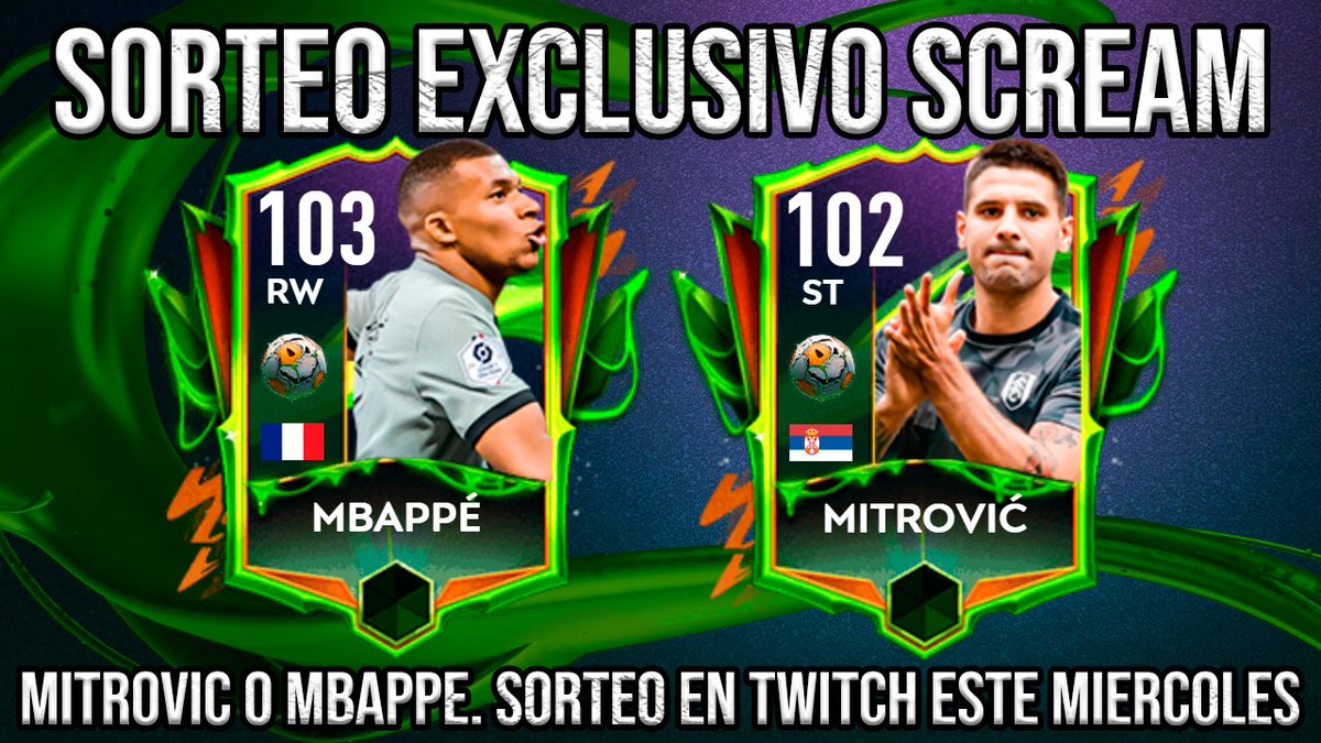 LuixenS's tweet photo. EXCLUSIVE MBAPPE OR MITROVIC GIVEAWAY THANKS TO @EAFIFAMOBILE 👻👻👻
 
Requirements:
- Follow @LuixenS and @EAFIFAMOBILE
- RT this Tweet
- Be on the Wednesday's stream on Twitch (1 Hour after reset in https://t.co/0w4hK0ZpIK)

Best of luck to everyone 🫡🥰 https://t.co/oJaNUCRL8C