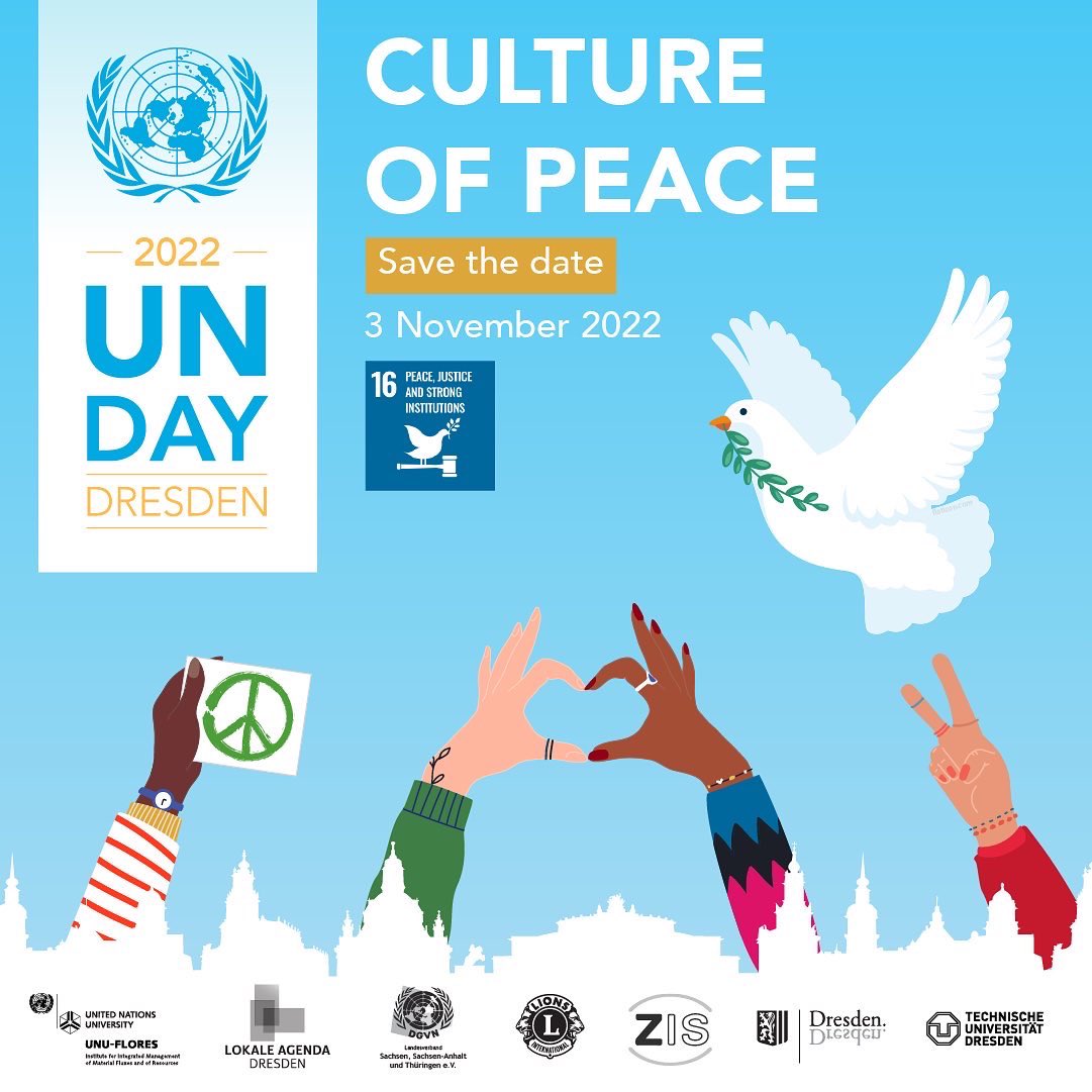 Happy #UNDay 🇺🇳 from all of us at @UNU_FLORES! Among others, the @UN have been fighting for #peace, justice, and strong institutions. Join this year's #UNDayDresden 👉 flores.unu.edu/UNDay