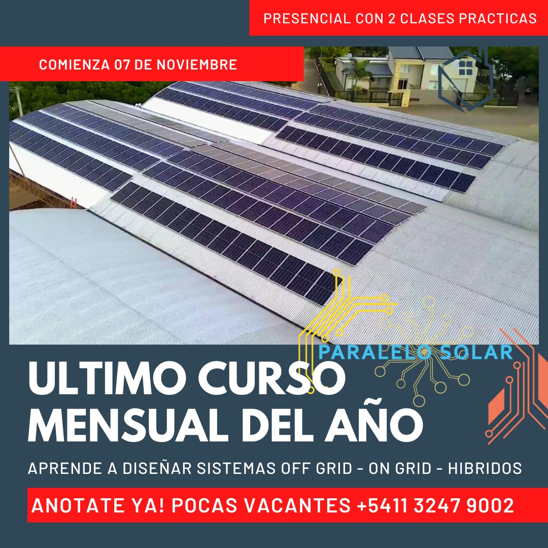 ParaleloSolar's tweet photo. Último curso mensual del año!! 8 clases, 2 prácticas. Toda la info y costo en https://t.co/xg8ZVkkBMz
Anótate ya! Quedan pocas vacantes..
Termina el año de la mejor manera, aprendiendo en @ParaleloSolar https://t.co/3uE34tIKYp