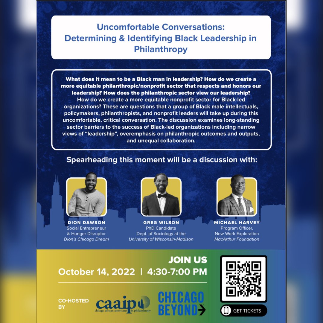 FundBlackChi's tweet photo. On Friday, October 14, CAAIP held our first event focused on bringing Black men in the philanthropic and nonprofit sectors together to begin an essential conversation about various issues impacting our shared work.  

#CAAIP #BlackMen #Philanthropy #Leadership https://t.co/RsgsPQHHmA