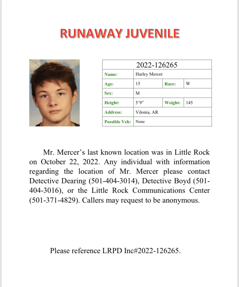 LRpolice's tweet photo. Help us locate Mr. Mercer.  If you know of his whereabouts, contact us at 501-371-4829 or 501-404-3014 https://t.co/osJsUWJcJE