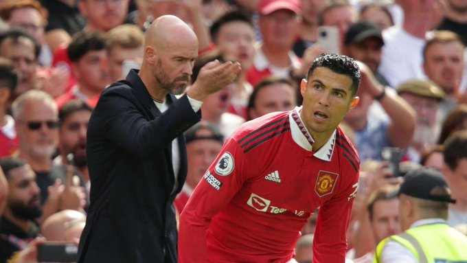 Mercado_Ingles's tweet photo. DT del Manchester United, Erik Ten Hag, espera que Cristiano Ronaldo (37) abandone el club lo antes posible. [Sky Sports News] https://t.co/S7rXjjue2y