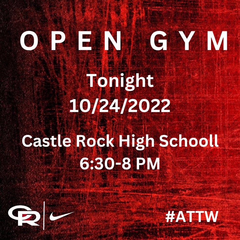 Open gym tonight. 6:30-8 PM at the high school. #ATTW
