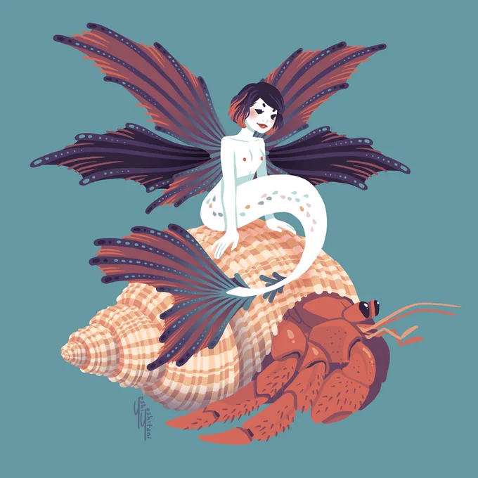 Having a hermit crab for a bestie is great -- they're always willing to shell out the gossip. #MermaidMonday 