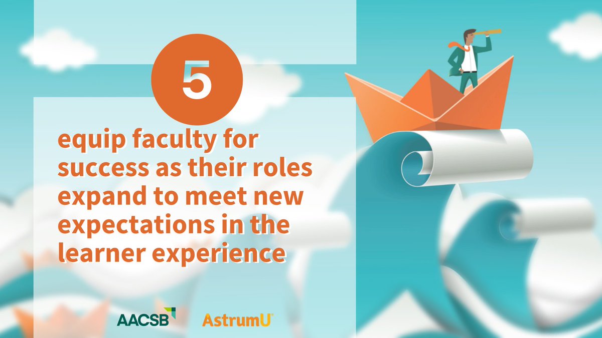 5️⃣ Forces Driving the Future of Business Education with <a href="/AACSB/">AACSB</a>:

Ensure faculty have necessary skill sets to meet expected learner outcomes. Assess needs for additional resources &amp; training to ensure effective delivery across variety of modalities.

#BusinessSchool #MBA #HigherEd