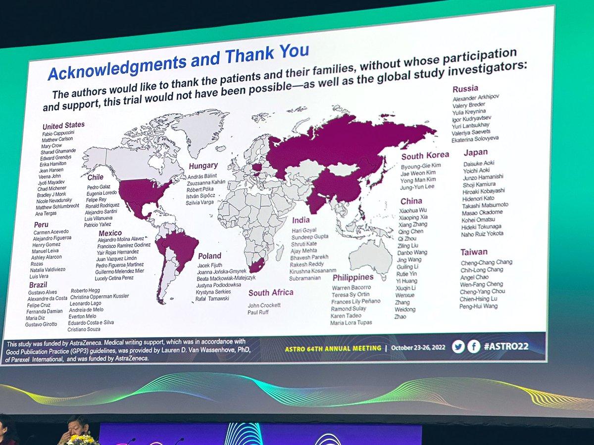 KekoaMDPhD's tweet photo. @UCSDRadMed Dr. Mayadev presenting the #globalHealth CALLA Durva+CRT in Locally Advanced Cervical Cancer

No diff with addition of durva
Low early/late toxicity
Global unprecedented tech advanced RCT

@ASTRO_org #ASTRO22 https://t.co/nVqJjOfQM2
