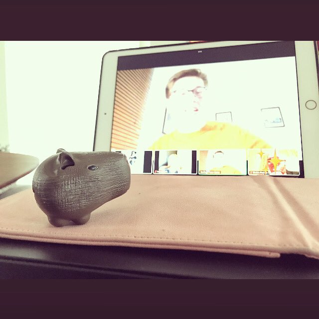 CapySkull's tweet image. Poetry day…  🥔 #capybara and #zoomclass #poetry