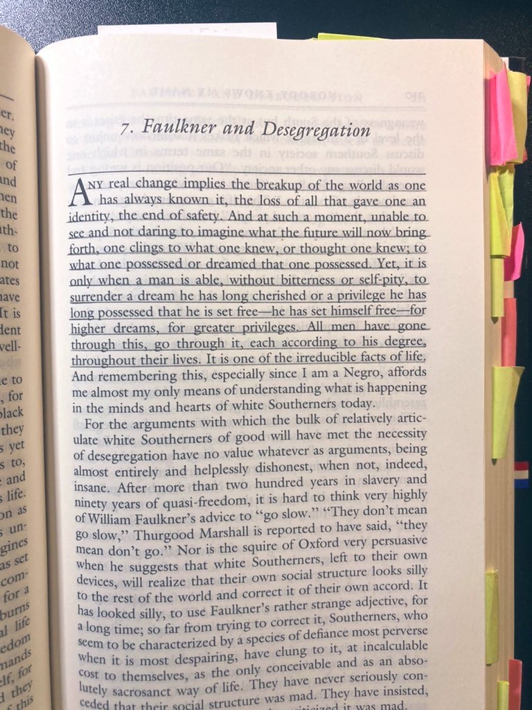 Baldwin as ever bringing pure 🔥 in his 1956 essay, speaking of what he calls ‘one of the irreducible facts of life’: the surrendering of one’s long cherished dreams: