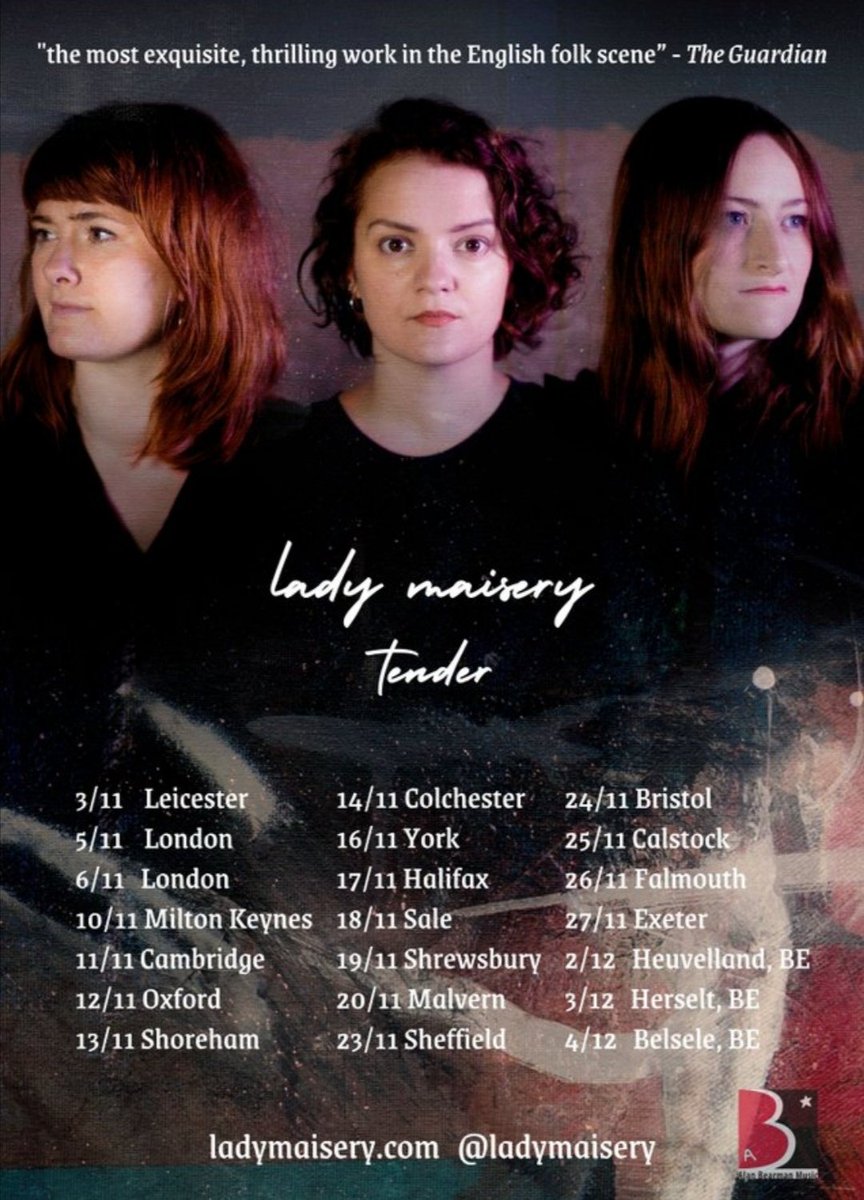 Lady Maisery (@ladymaisery) on Twitter photo <a href="/cerysmatthews/">Cerys Matthews</a> <a href="/BBCRadio2/">BBC Radio 2</a> <a href="/vanmorrison/">Van Morrison</a> <a href="/TheCurseOfKK/">The Curse of K.K. Hammond</a> <a href="/bobdylan/">Bob Dylan</a> <a href="/LarkinPoe/">Larkin Poe</a> Hey Cerys! Looking forward to listening :) we're on tour all Nov with a brand new album 'tender'. Our first studio album for 6 years 💜 <a href="/cerysmatthews/">Cerys Matthews</a> <a href="/BBCRadio2/">BBC Radio 2</a> <a href="/vanmorrison/">Van Morrison</a> <a href="/TheCurseOfKK/">The Curse of K.K. Hammond</a> <a href="/bobdylan/">Bob Dylan</a> <a href="/LarkinPoe/">Larkin Poe</a> Hey Cerys! Looking forward to listening :) we're on tour all Nov with a brand new album 'tender'. Our first studio album for 6 years 💜
