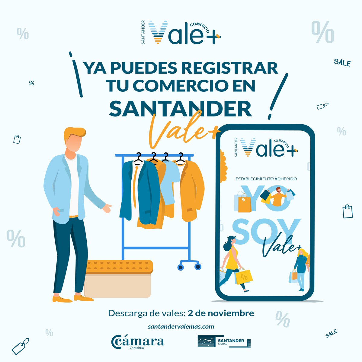 comerciosantan1's tweet photo. ¡Que vuelve #santandervalemas! Comerciantes, ¿estáis preparados? 
Recordad que debéis registraros en la web https://t.co/XCAZGAqEKe https://t.co/4Mjj3EgjcK