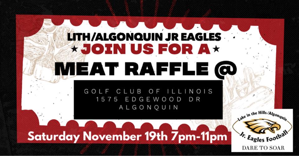 LithJrEagles's tweet photo. Come out and support the Jr. Eagles and have a great time at our meat raffle November 19th from 7-11 pm at GCI. #jreagles #daretosoar #lithalgonquin https://t.co/TnntJjZ6wv