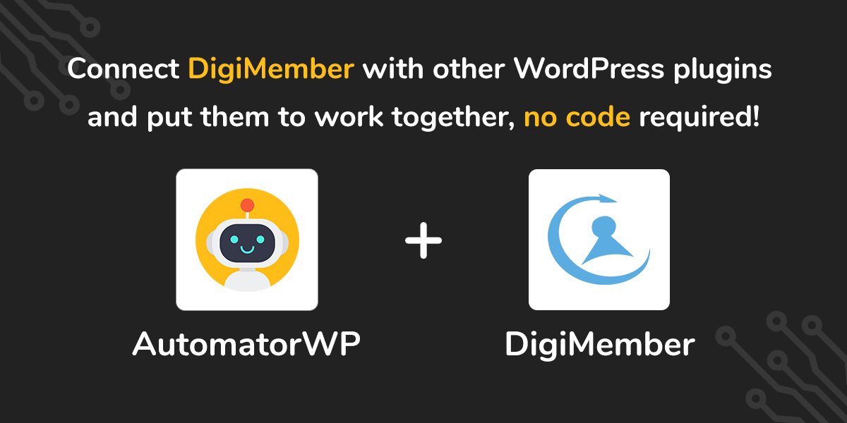 AutomatorWP's tweet photo. Automate #DigiMember & your #WordPress plugins with #NoCode like:
- Purchases a product > Enroll in #LearnPress course
- Purchases a subscription > Add @affwp referral
- Cancels a subscription > Revoke @GamiPress rank
More info ๐
https://t.co/C9IVOnISPK
#automator #automation https://t.co/6lzGjjI50f