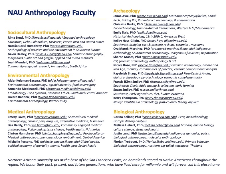 The MA program in Applied #Anthropology at @NAU @NAUAnthro, one of the first of its kind in the US, is accepting applications! Financial aid available. See flyer below for faculty,areas of study and more.#academictwitter