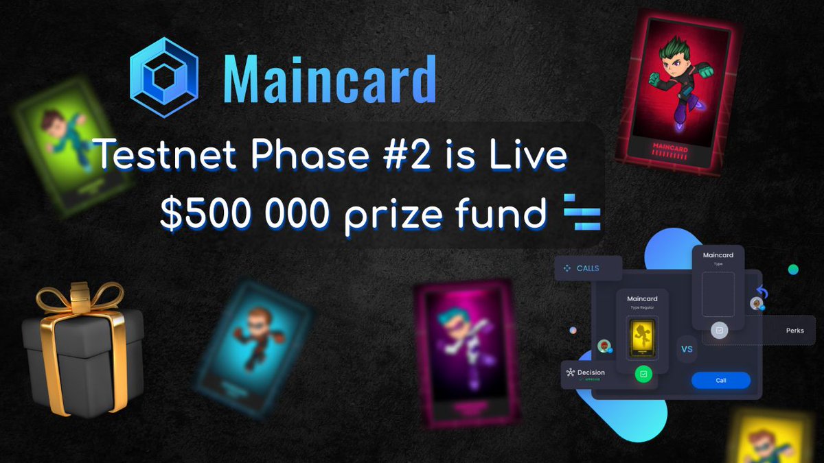 maincard_io's tweet photo. Heeeeyyy!!! IT'S TIME!🚀🚀🚀 
📢 Our #Testnet Phase#2 is Live!🔥 
💰💰💰500k💰💰💰 #POOL 🤑 
 
Rules👇: 
1⃣♥️, Retweet and Tag 3 friends 
2⃣Guide👉https://t.co/kuatz6coP2 
 
#P2E #NFT #blockchaingames #polygon @0xPolygonNews  #PolygonNetwork #web3 #blockchains #Giveaway https://t.co/Wx1vdYXgwA