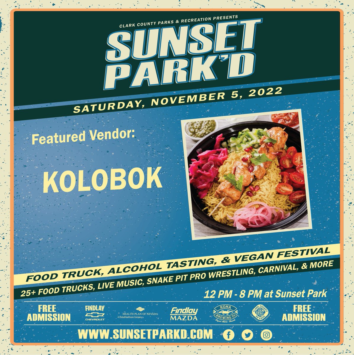 sunsetparkd's tweet photo. If you're looking for some delicious food. Come to Sunset Park on November 5. Here are 3 of the 25+ options available, INCLUDING A #VEGAN FOOD COURT! https://t.co/KVaHb6dJEp