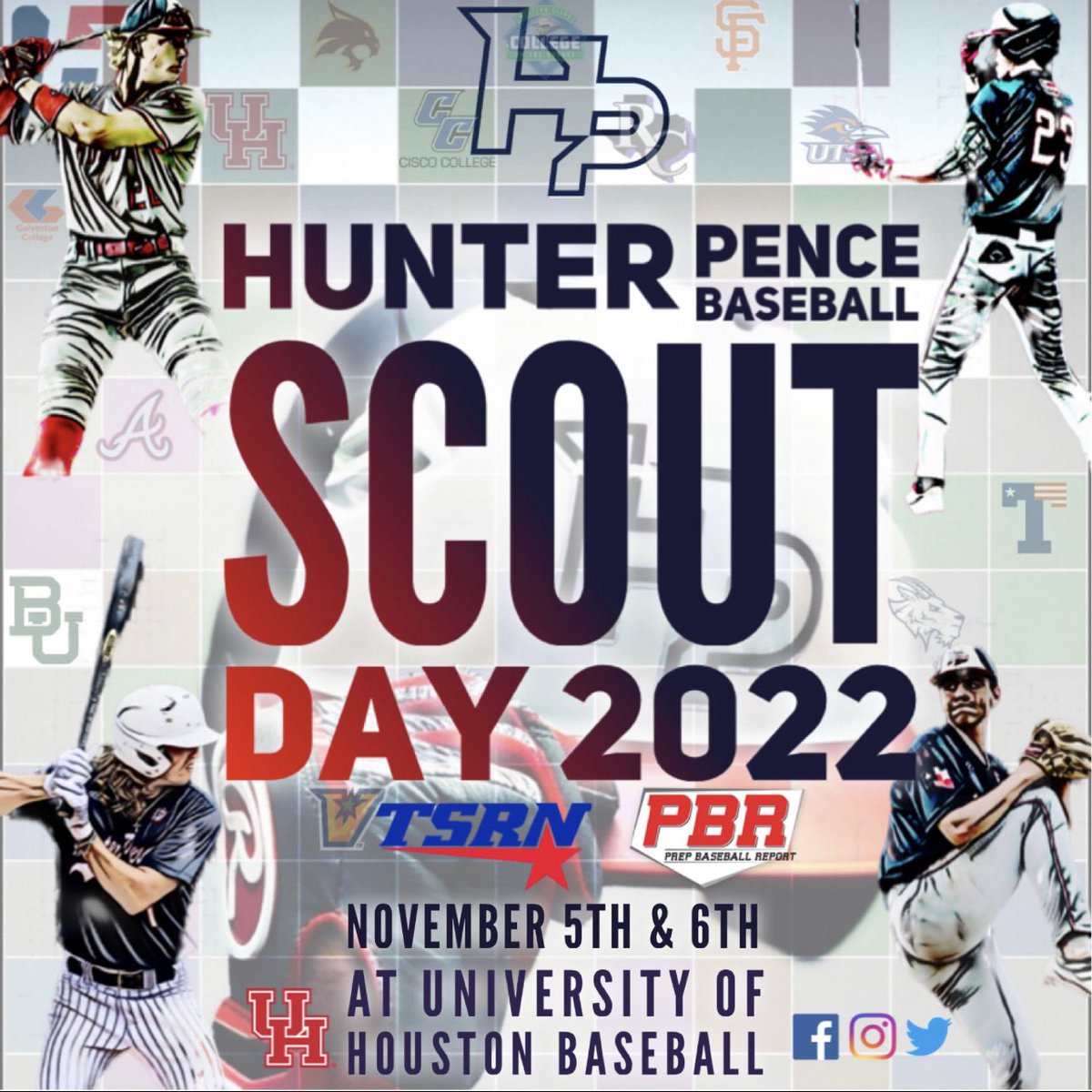 Shaping up nicely! 30+ colleges 10+ MLB organizations 📺: @TSRNSports 📈: @PBR_Texas @HPbaseball3 Scout Day ‘22