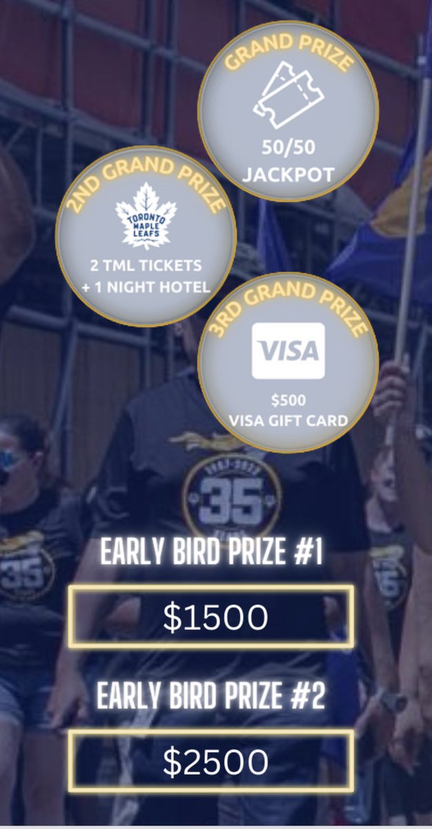 We have launched our <a href="/torchrunontario/">Torch Run Ontario</a> 35th Anniversary 50/50 Raffle! $4,000 CASH in Early Bird Prizes, <a href="/MapleLeafs/">Toronto Maple Leafs</a> tickets and more! 

Purchase today and support <a href="/SOOntario/">Special Olympics Ontario</a> 

TorchRun5050.com
