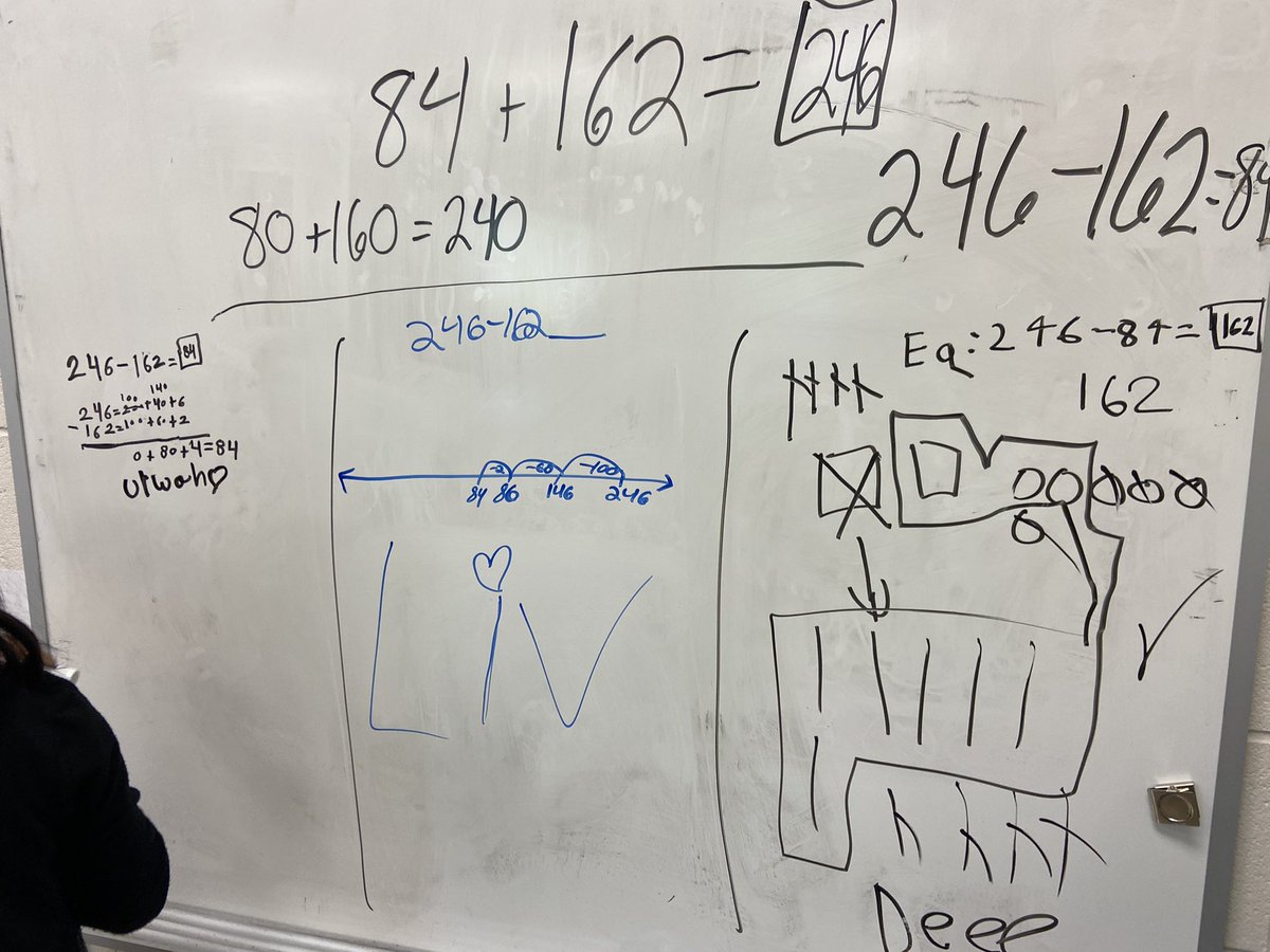 Todays math lesson was all about making connections between solving strategies, making estimates and checking our work through inverse operations! The #mathtalk that came from student conversations about their peer’s work was incredible <a href="/WhiteOakElem/">White Oak Elementary</a>