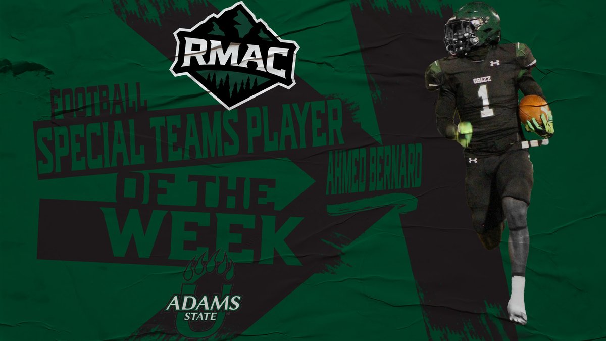 RMAC_SPORTS's tweet photo. Ahmed Bernard rang up 3⃣ returns for the Grizzlies, one of which was a 9⃣7⃣-yard house call to earn the dub!

#GoGrizzGo | #EverythingElevated https://t.co/lXiS1OAkQL