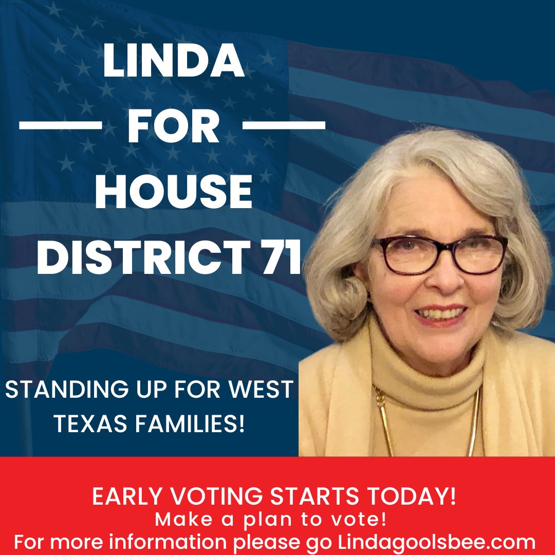 Goolsbee4tx's tweet photo. Don’t wait. Do it - NOW!

#voteblue #HD71 #texasdemocrat #texas https://t.co/sLsc7WUCQH