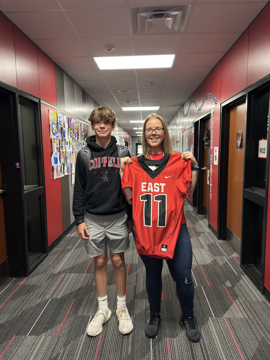Yay Evan! Can’t wait to support you at tomorrow’s game! Go broncos! #broncosignite <a href="/coppelleast/">Coppell Middle School East</a> <a href="/broncos_east/">Coppell East Bronco Athletics</a>