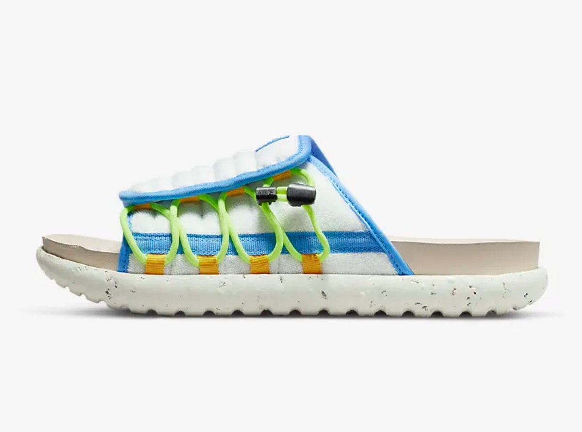 SOLELINKS's tweet photo. Ad: Nike Asuna 2 Slides 'White/Volt/University Blue' on sale for $29.58 + FREE shipping, use code MDAYS20 => https://t.co/i3y5NXQYwX https://t.co/E10uQ2ocqo