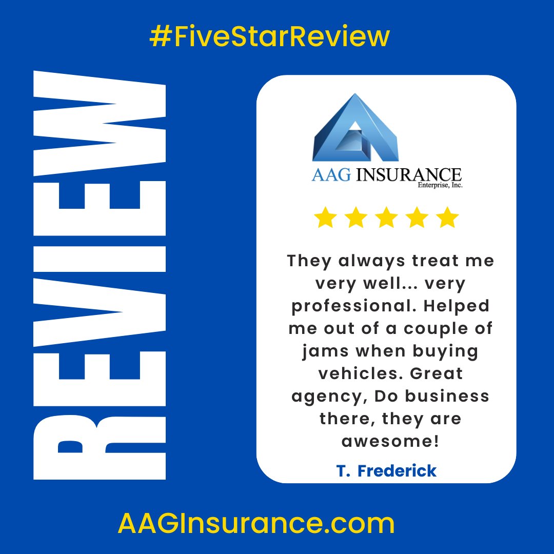 AAGInsurance1's tweet image. We always value feedback from our clients.  We sincerely thank T. Frederick for taking the time to share this #FiveStar review on Google.  AAGInsurance.com #TonyG #LocalInsuranceAgency #IndependentAgent #HarfordCounty #HomeInsurance #AutoInsurance #CoverYourAssets
